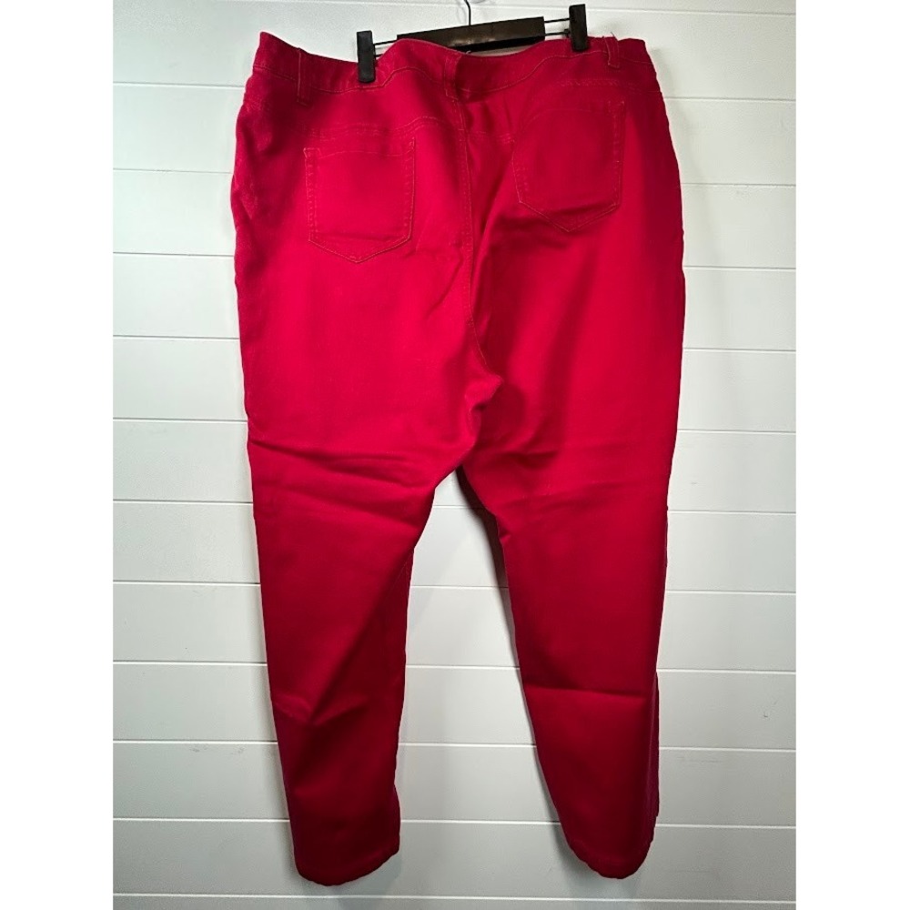 Catherines Red Sateen Stretch Straight Leg‎ Pants Womens Plus Size 26W - Picture 5 of 5